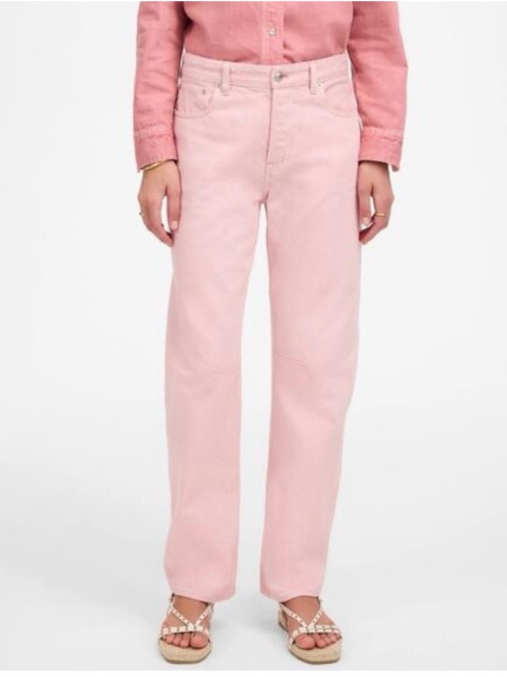 Women’s Madewell Darted Barrel-Leg Pink Jeans - Picture 4 of 5